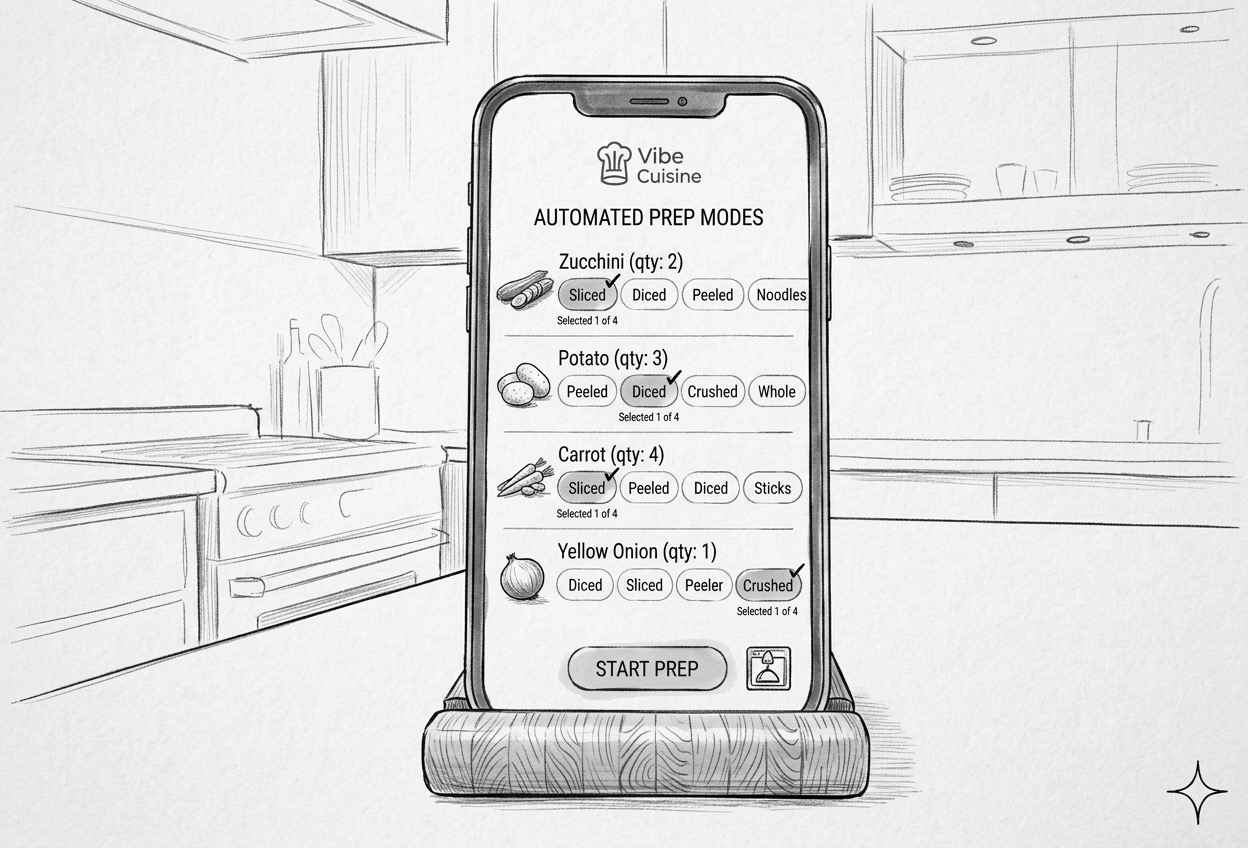 Select your desired prep style on the VibeBoard